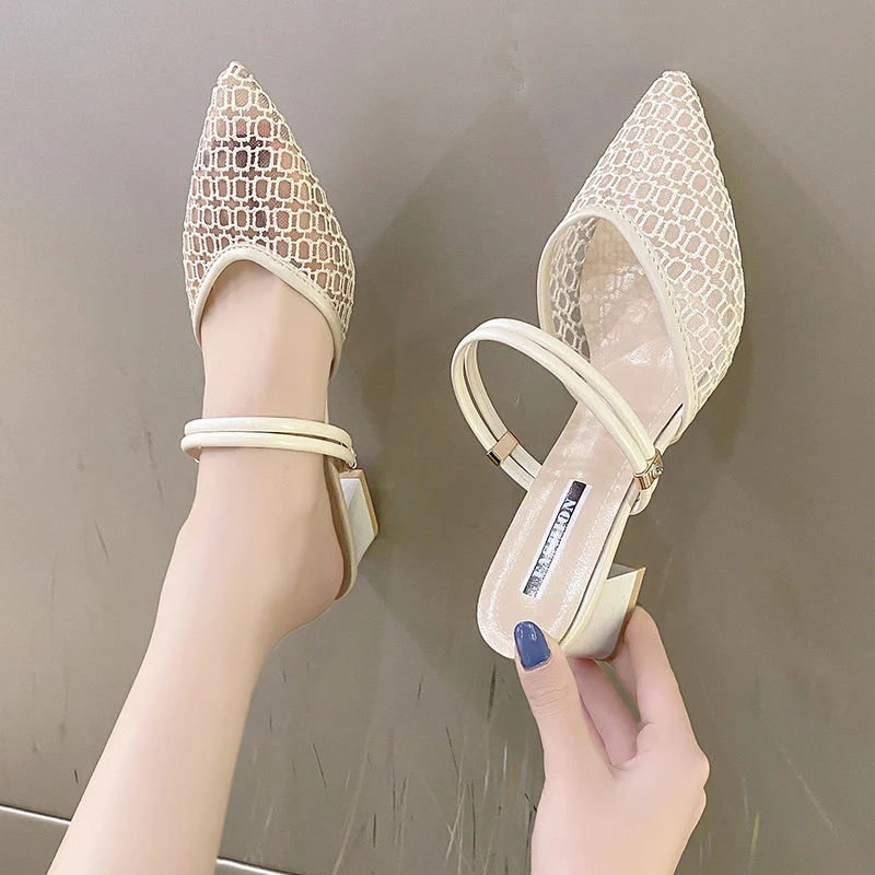 Point Toe Block Heel Sandals - Image 3
