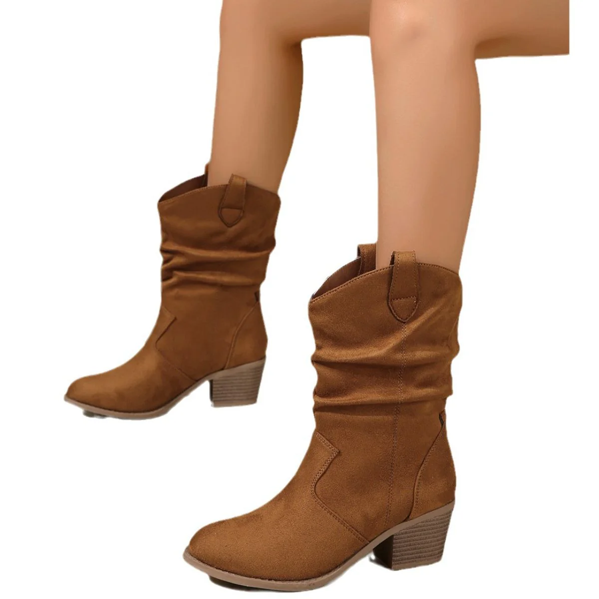 Point Toe Block Heels Boots - Image 3