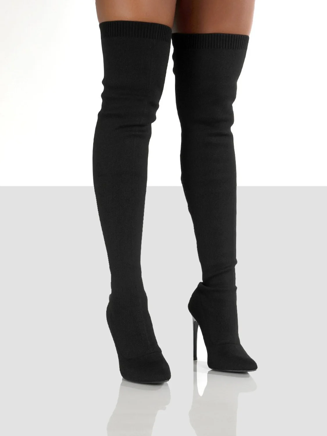 Point Toe Over Knee Stiletto Boots - Image 3