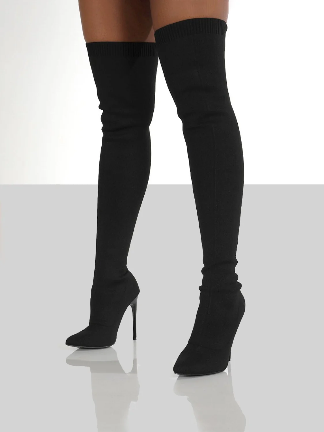 Point Toe Over Knee Stiletto Boots - Image 4