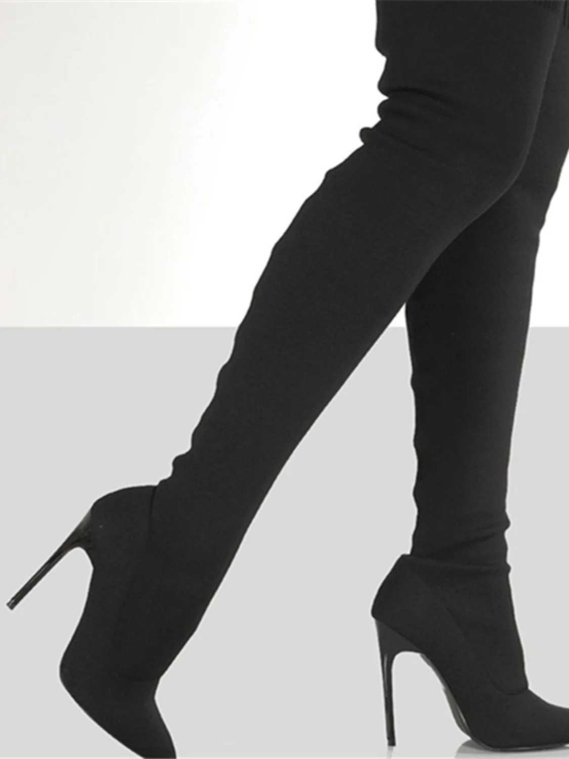 Point Toe Over Knee Stiletto Boots - Image 6