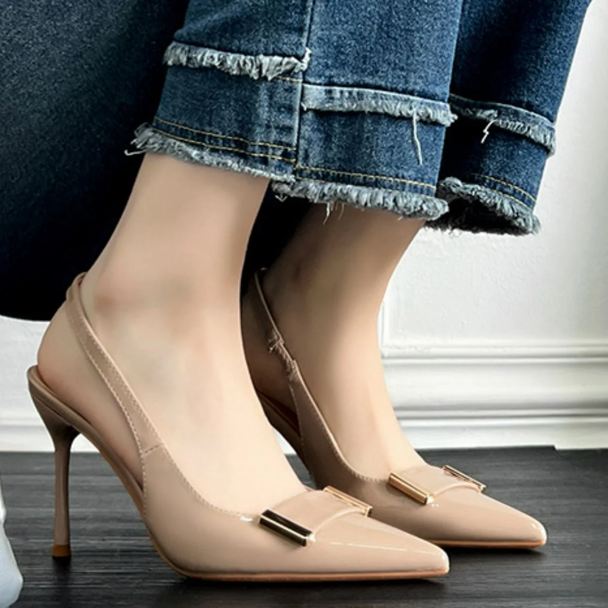 Point Toe Stiletto Slingback Pumps - Image 3