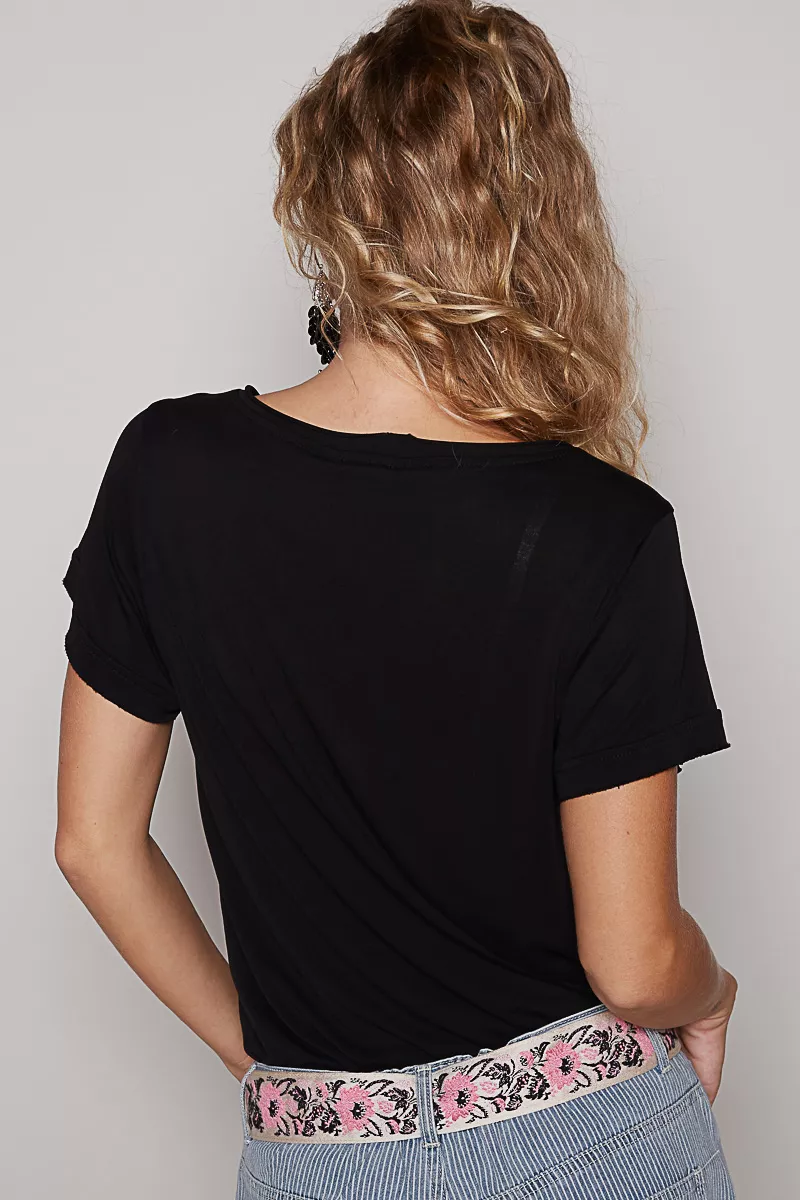 POL Basic V-Neck Short Sleeve T-Shirt - Image 4