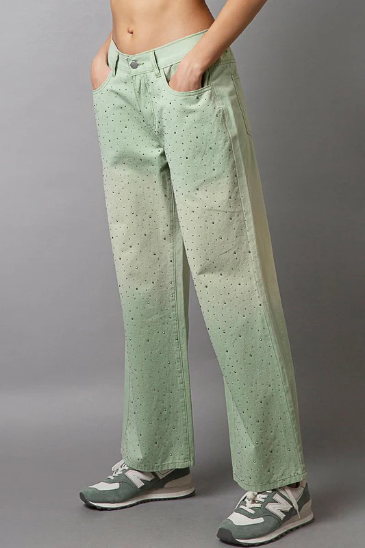 POL Embellishments Gradient Wide Leg Pants - Image 3
