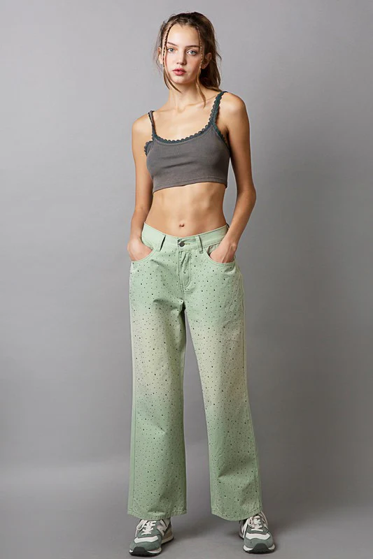 POL Embellishments Gradient Wide Leg Pants - Image 4