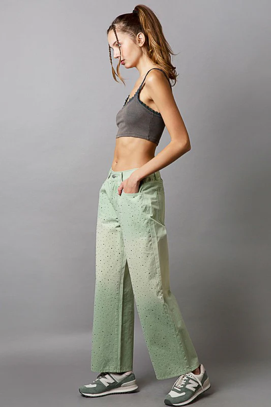 POL Embellishments Gradient Wide Leg Pants - Image 5