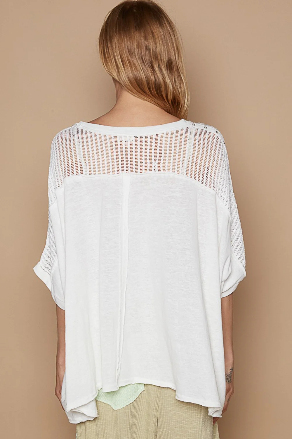POL Eyelet Detail Studded High-Low Top - Image 2