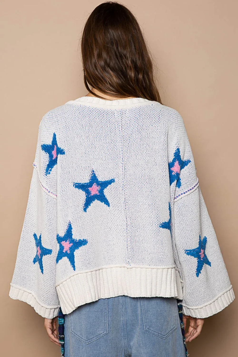 POL Long Sleeve Star Patch Sweater - Image 3