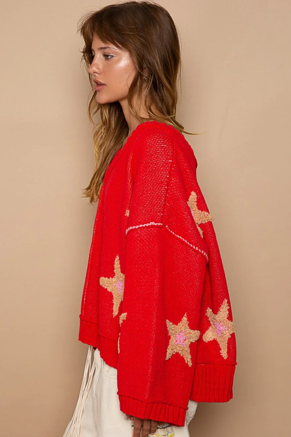 POL Long Sleeve Star Patch Sweater - Image 2