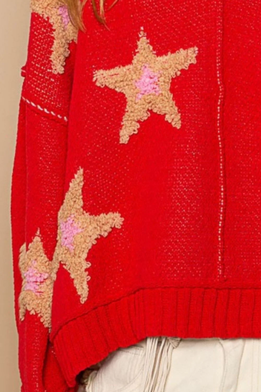 POL Long Sleeve Star Patch Sweater - Image 3
