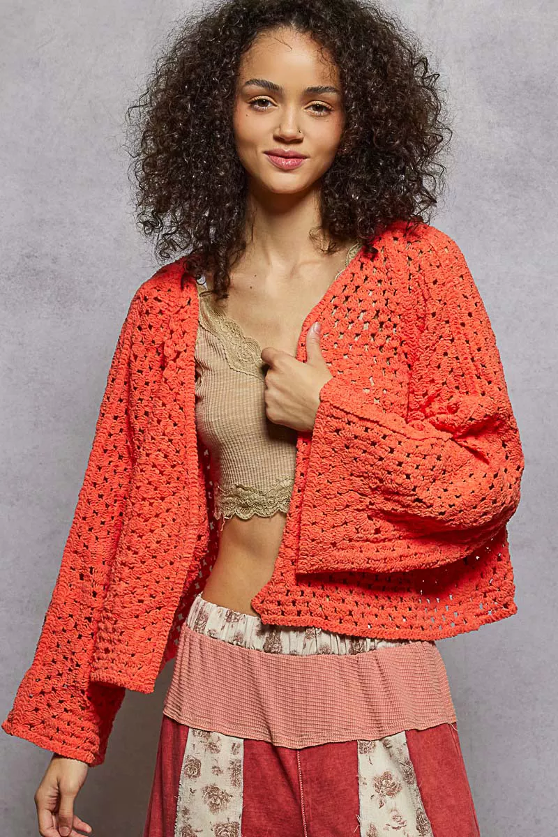 POL Open Front Cardigan with Crochet Patterns - Image 2