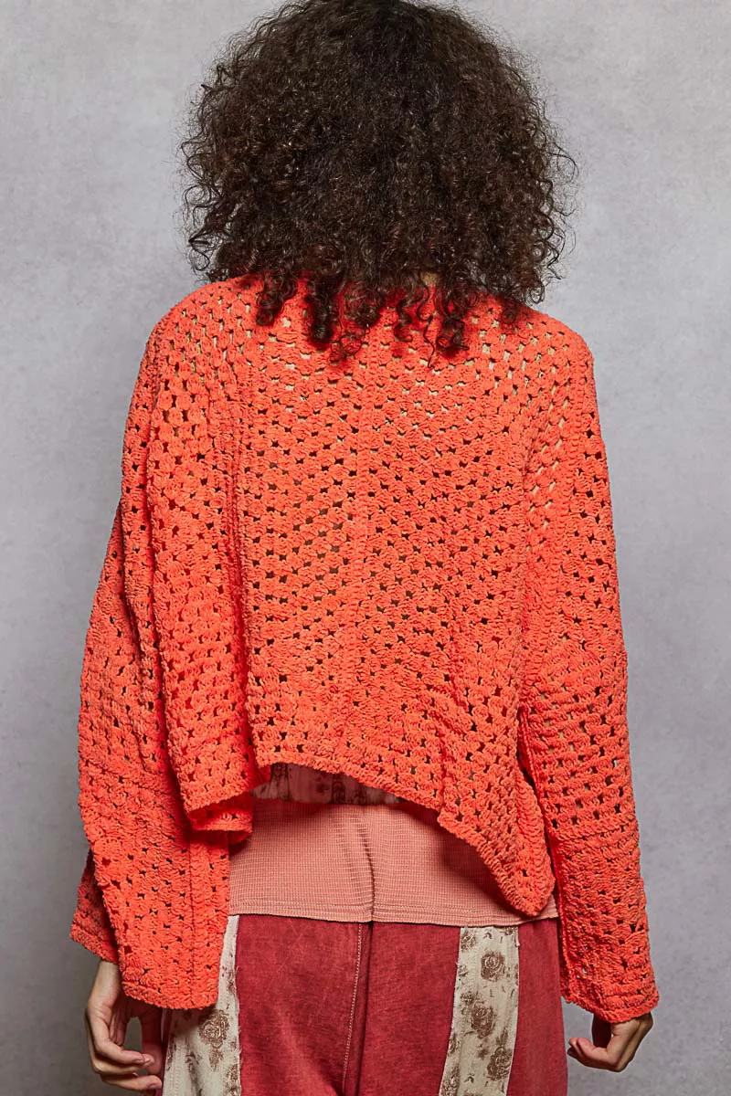 POL Open Front Cardigan with Crochet Patterns - Image 4