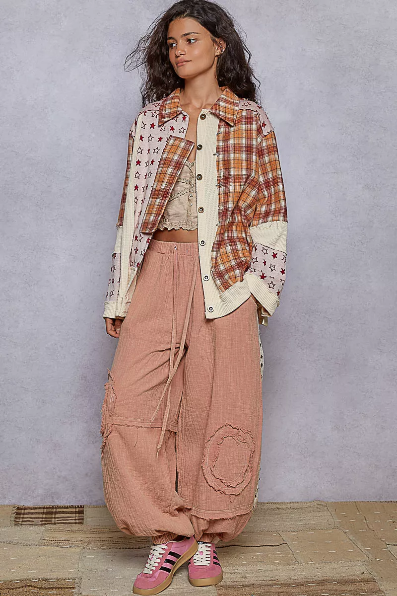 POL Plaid Contrast Button Down Shacket - Image 5