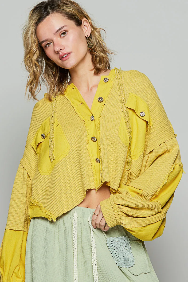 POL Raw Hem Cropped Hooded Jacket - Image 2