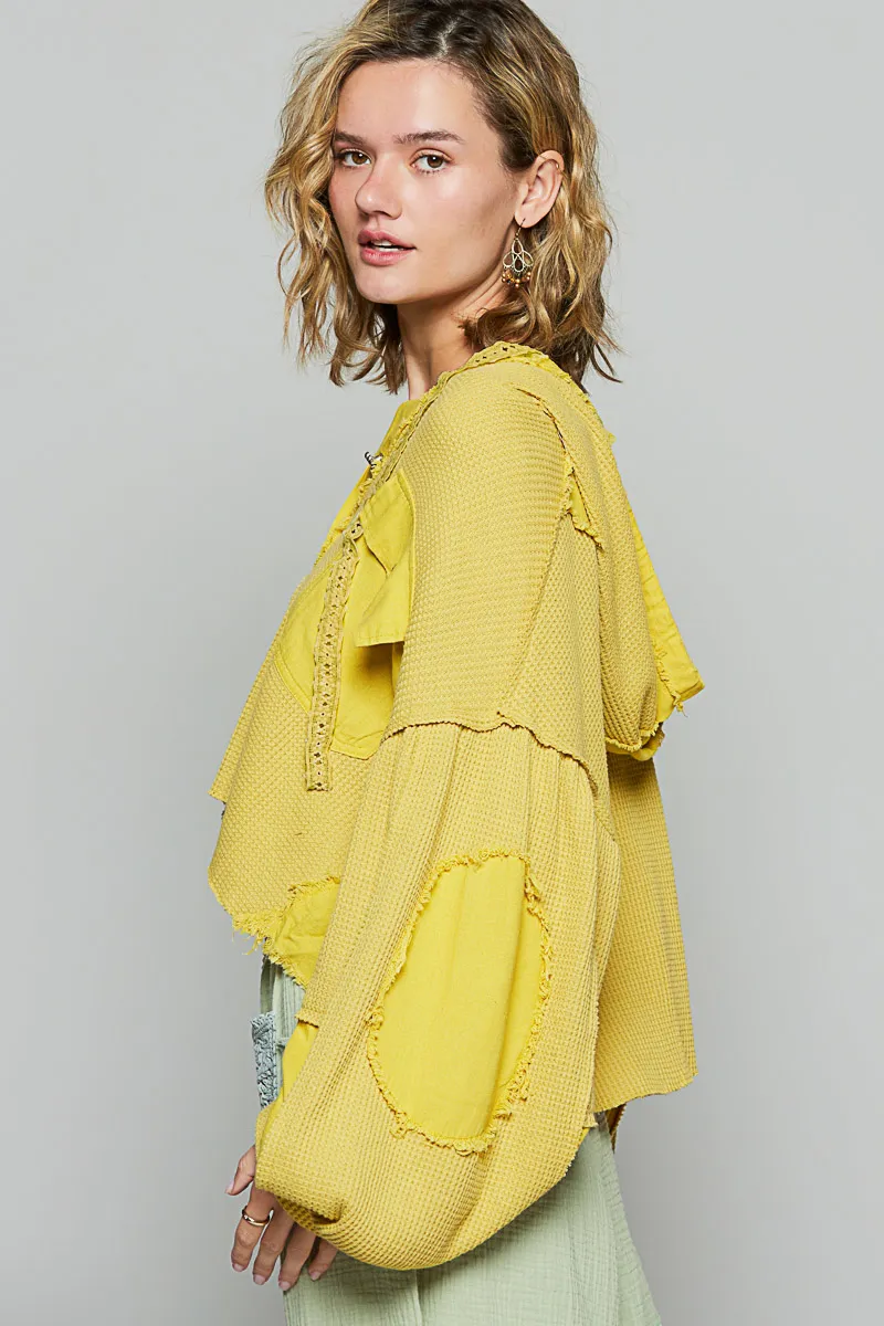 POL Raw Hem Cropped Hooded Jacket - Image 3