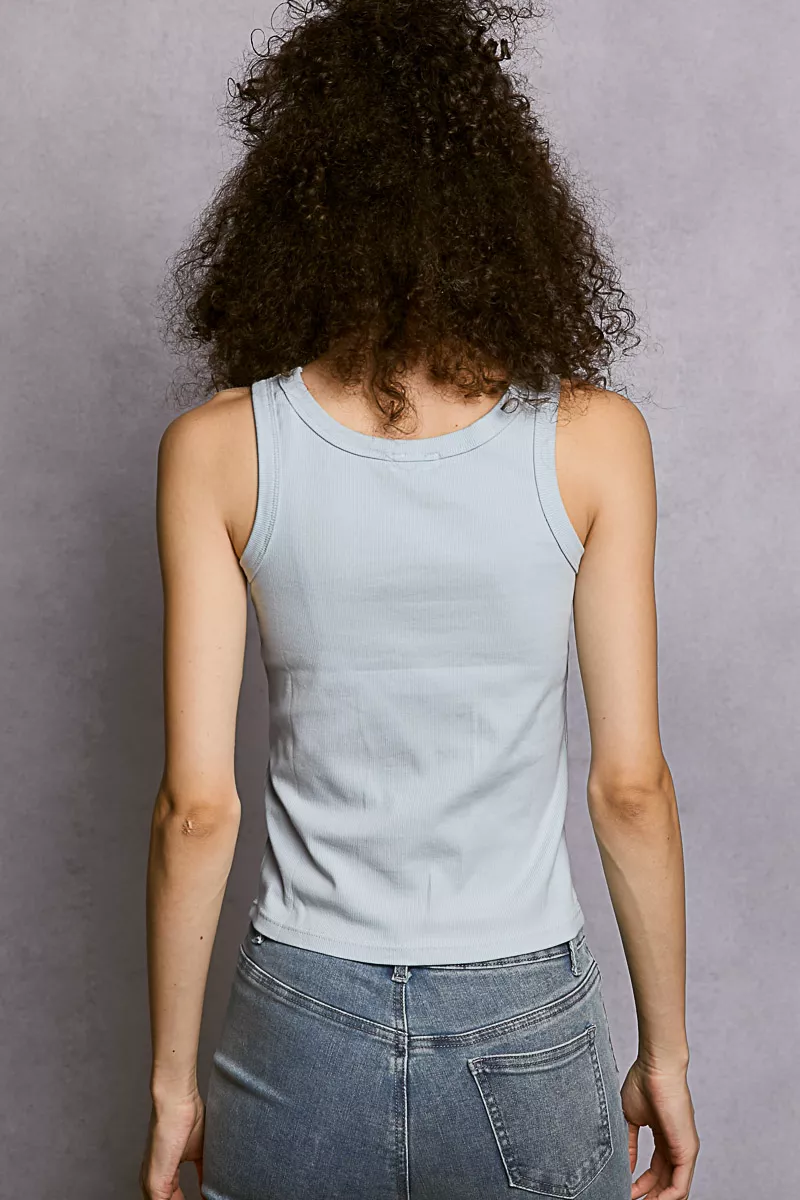 POL Round Neck Ribbed Tank - Image 4