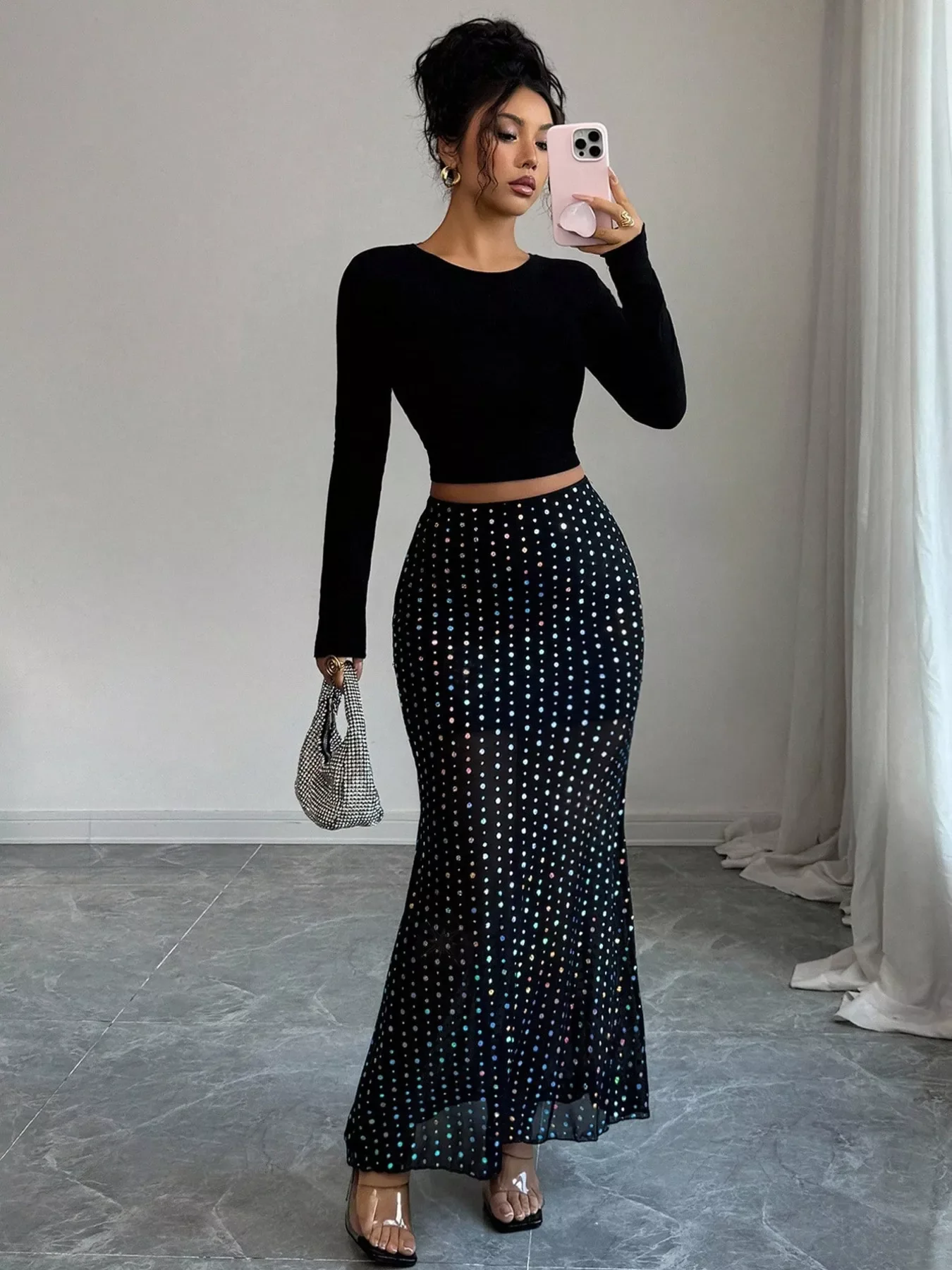 Polka Dot Maxi Skirt - Image 3