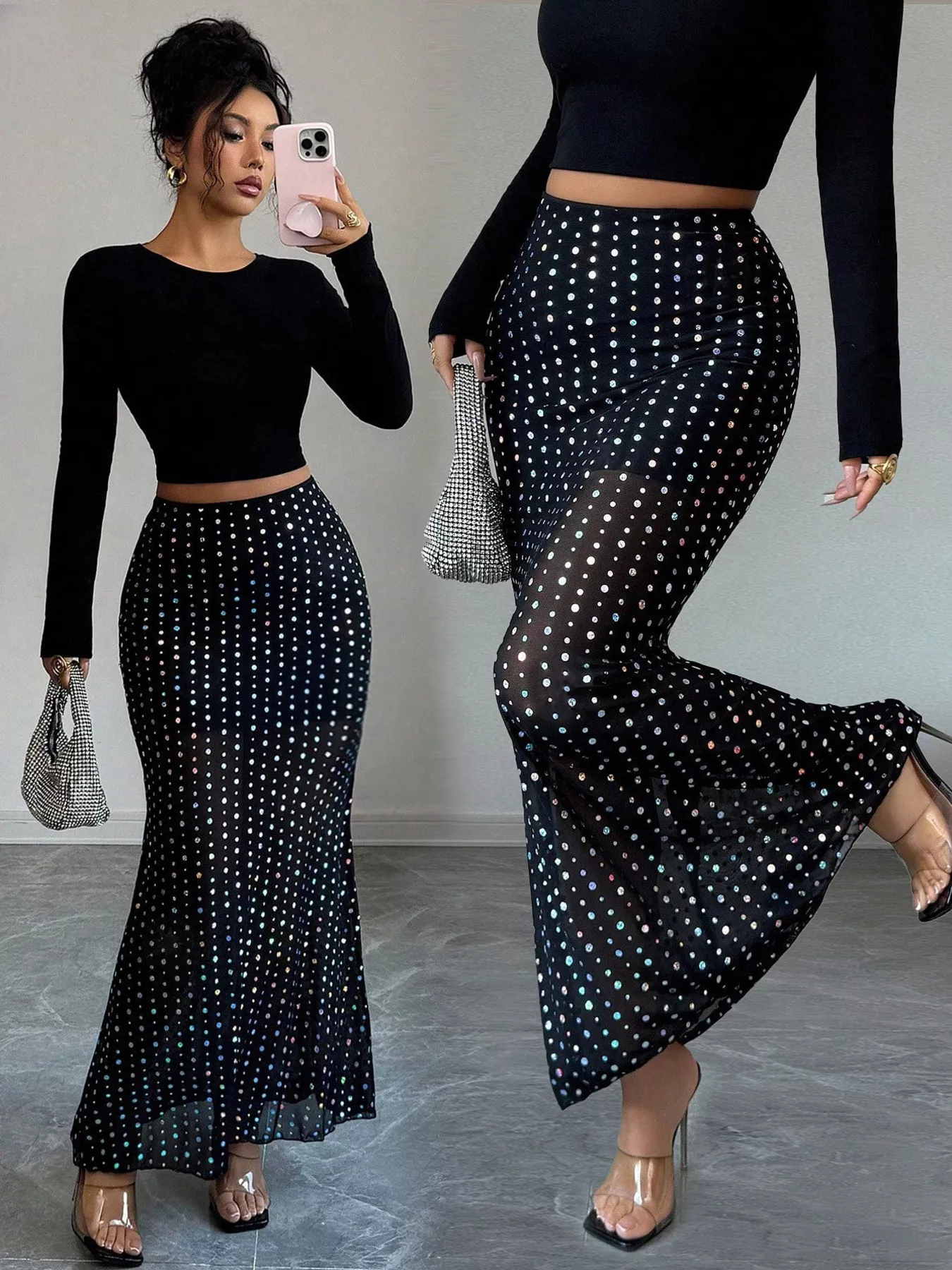 Polka Dot Maxi Skirt - Image 5