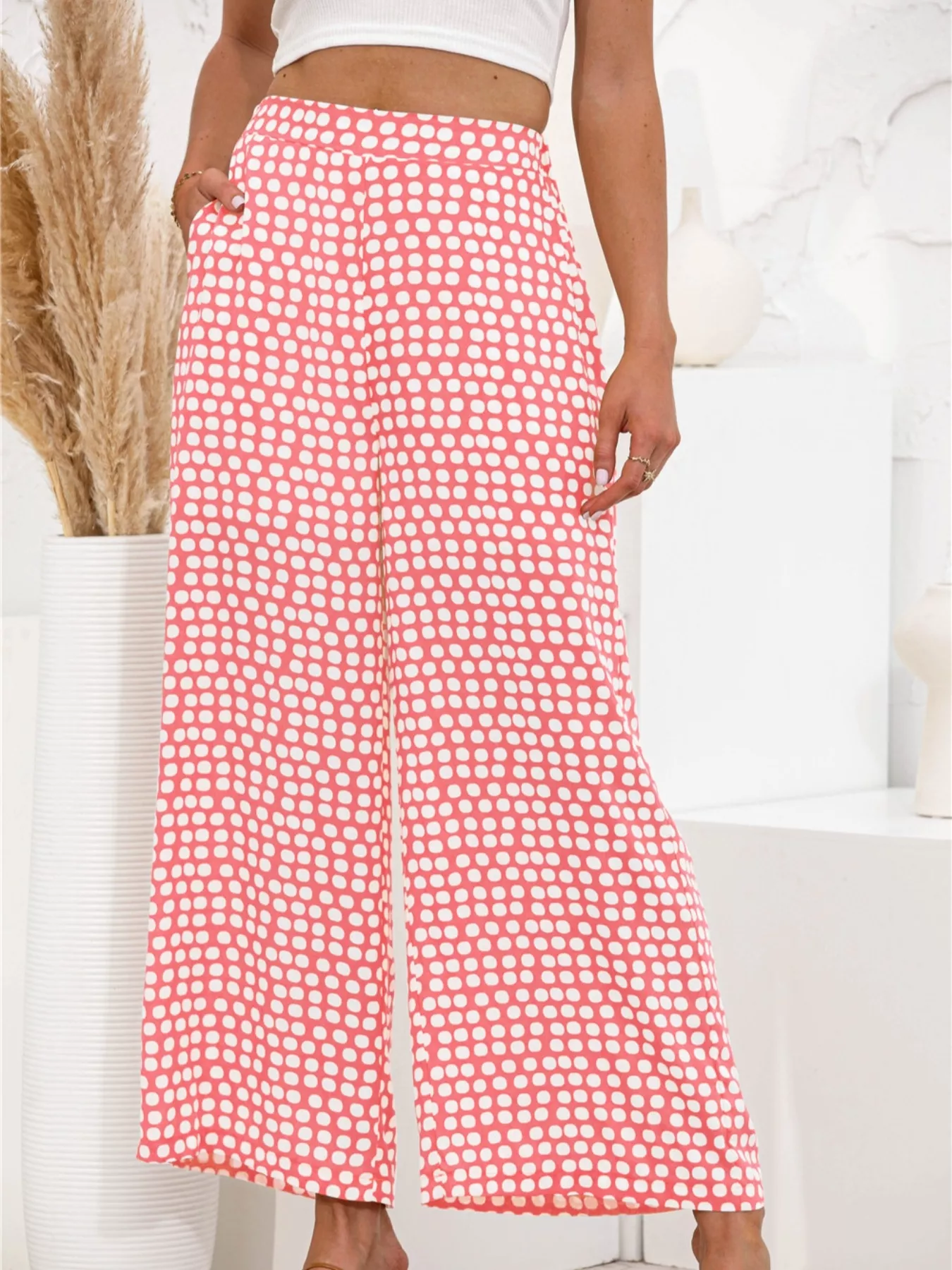 Polka Dot Wide Leg Pants - Image 3