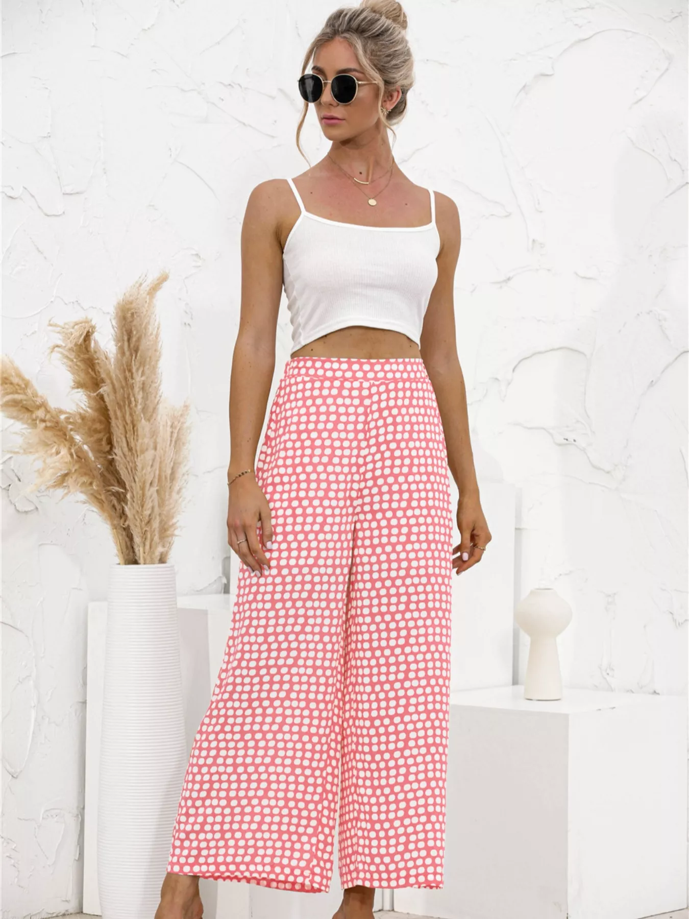 Polka Dot Wide Leg Pants - Image 5