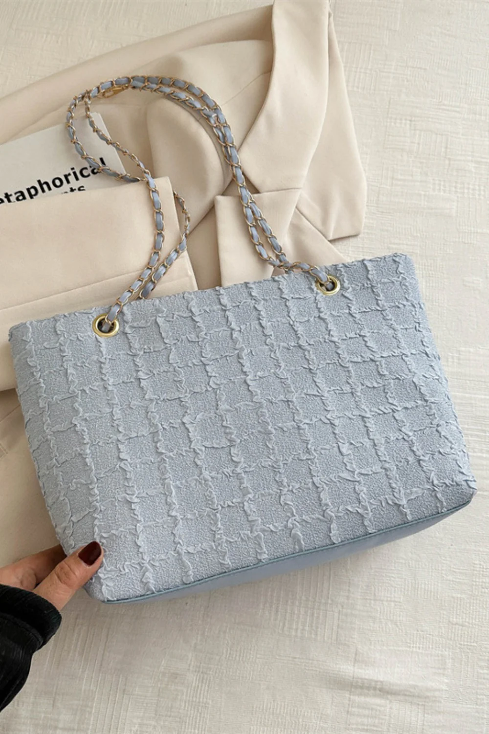 Polyester Texture Chain Tote bag - Image 5