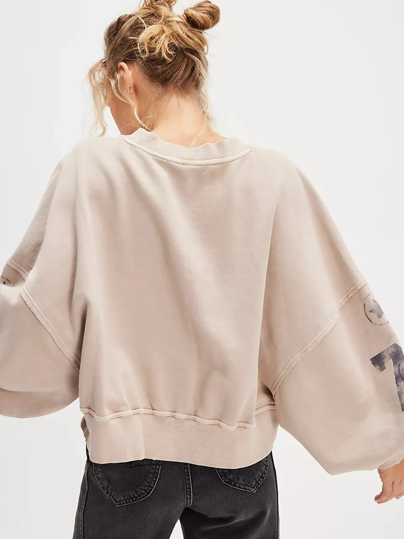 Print Round Neck Oversized Sweatshirt - Image 12