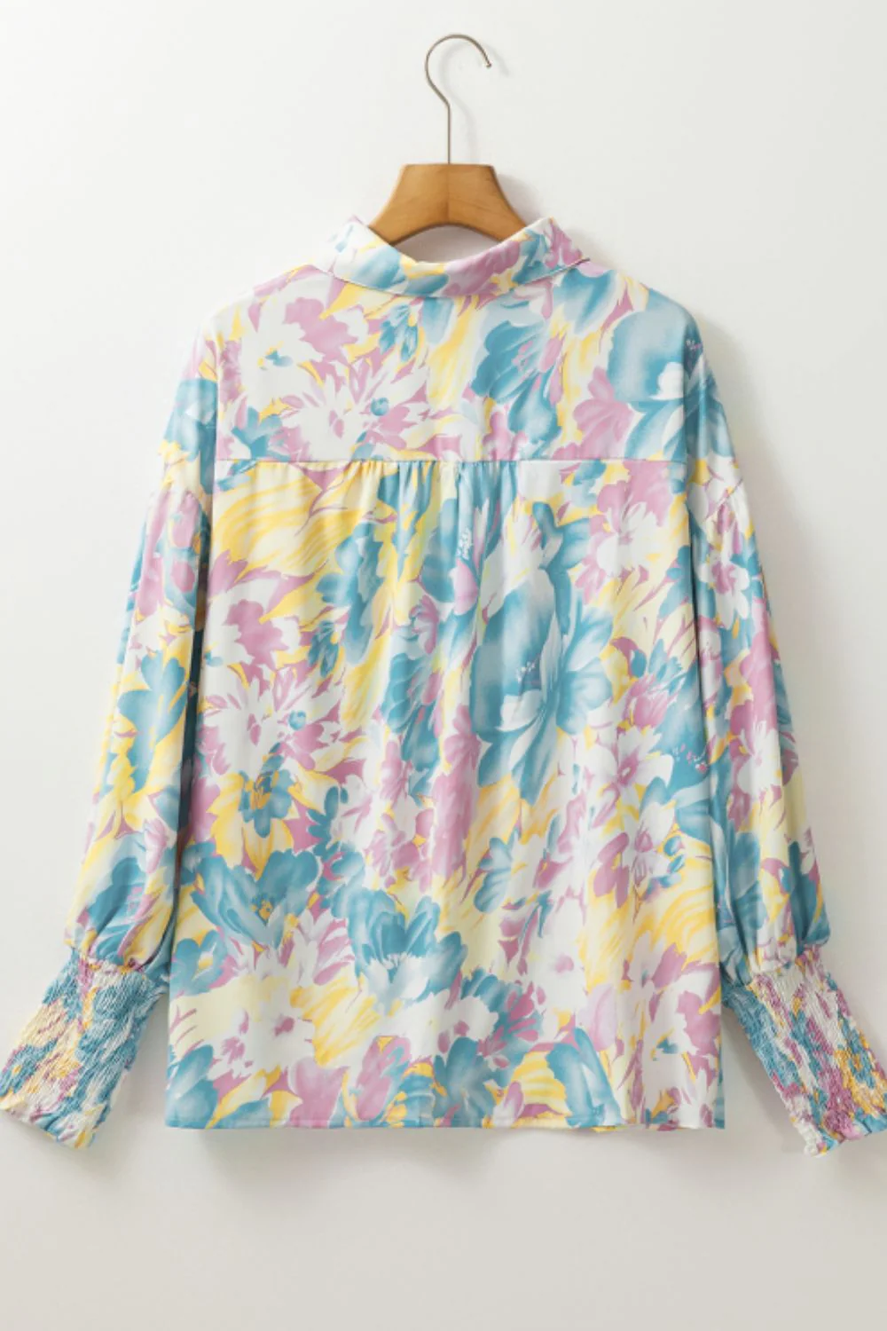 Printed Button Down Lantern Sleeve Shirt - Image 5