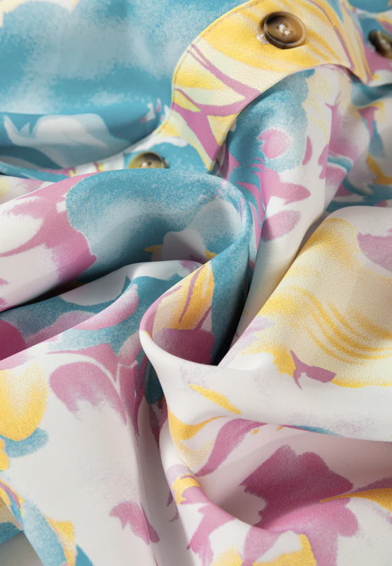 Printed Button Down Lantern Sleeve Shirt - Image 9