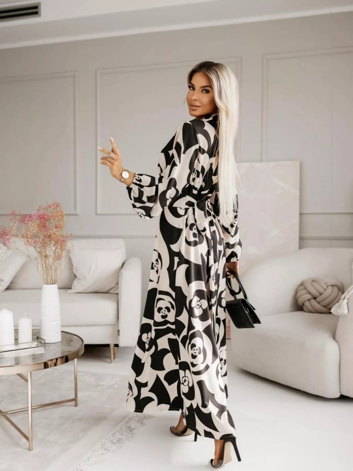 Printed Button Front Maxi Shirt Dress - Image 14
