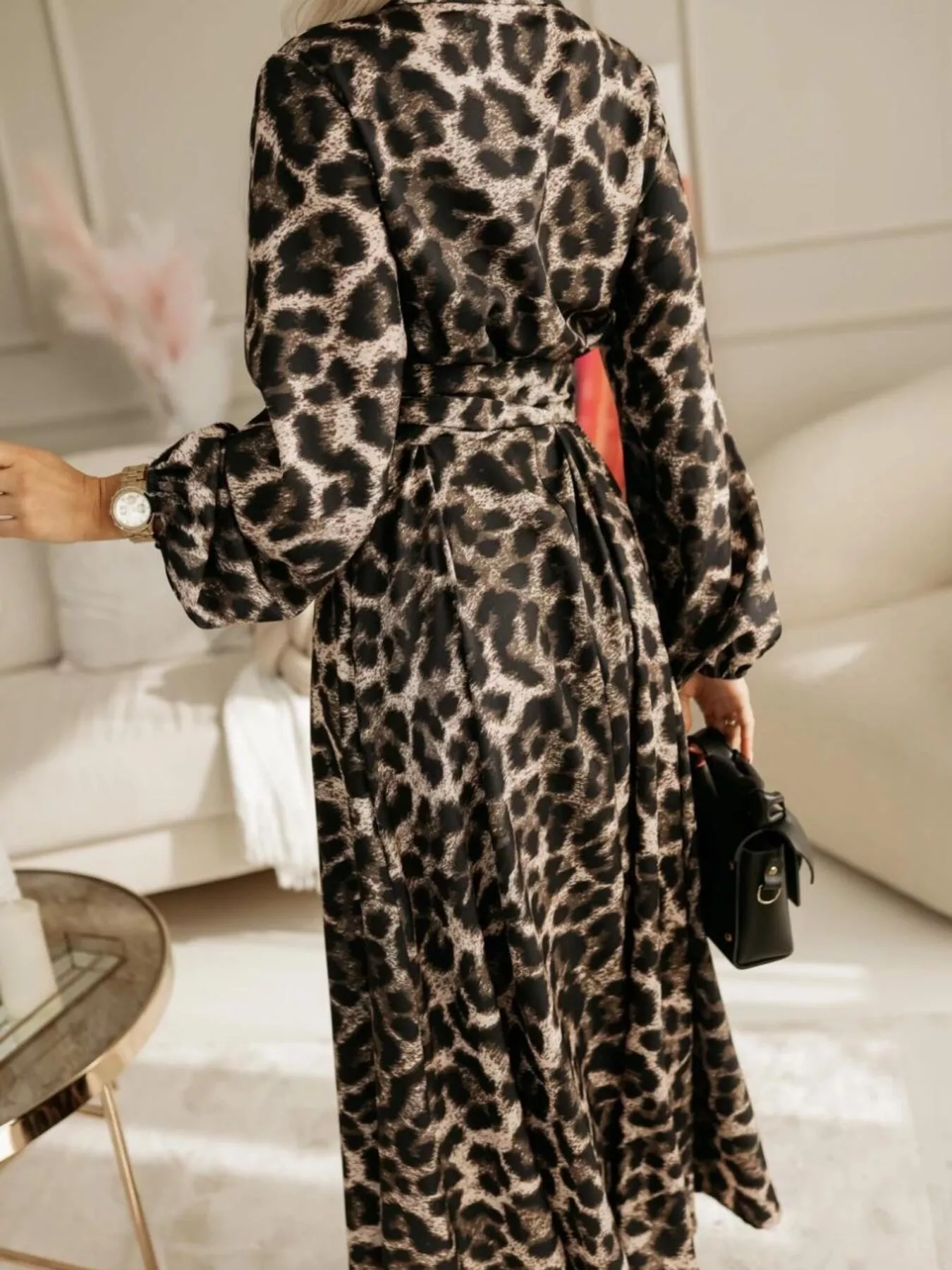Printed Button Front Maxi Shirt Dress - Image 17