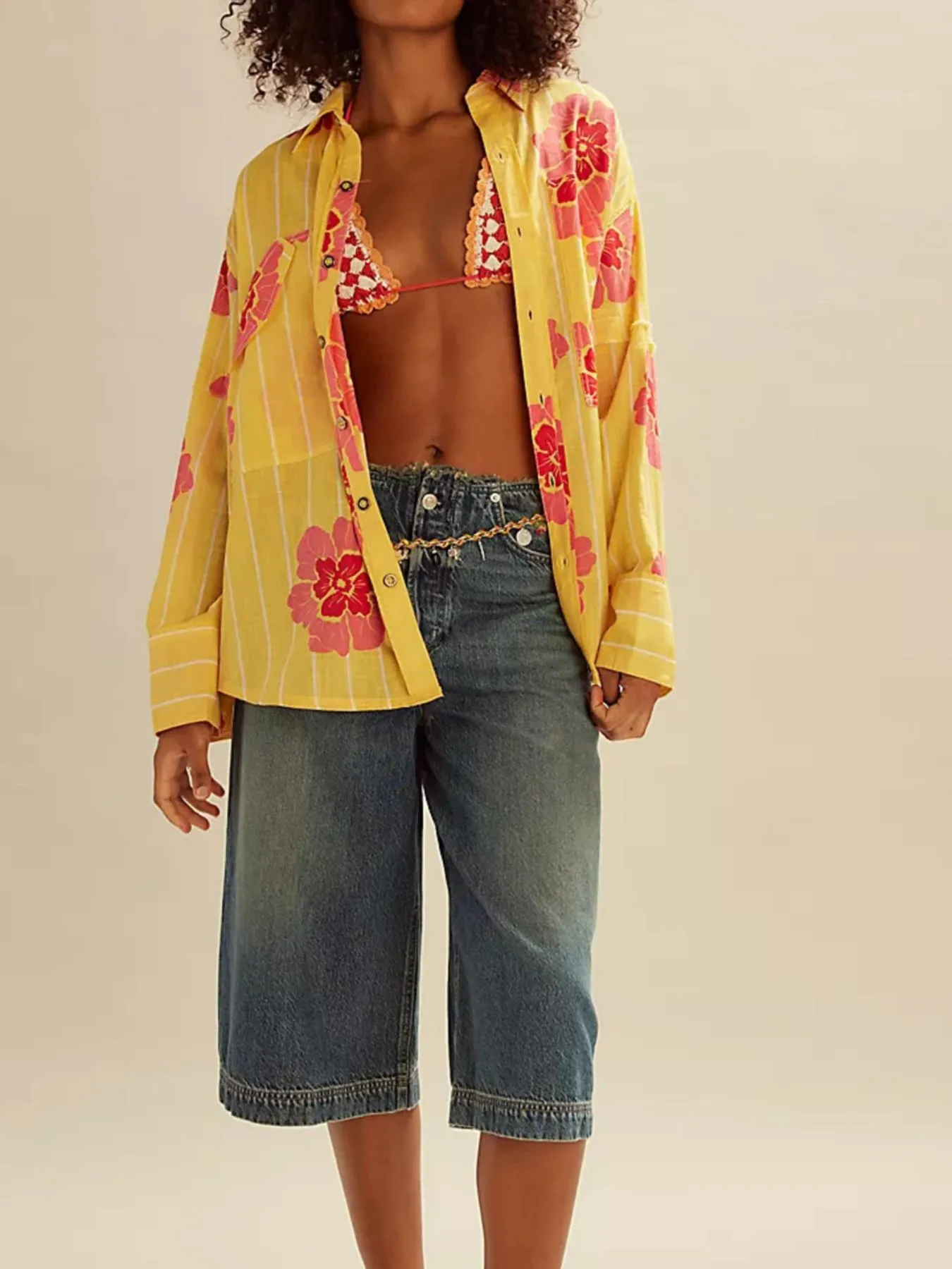 Printed Button-Up Long Sleeve Shirt - Image 8