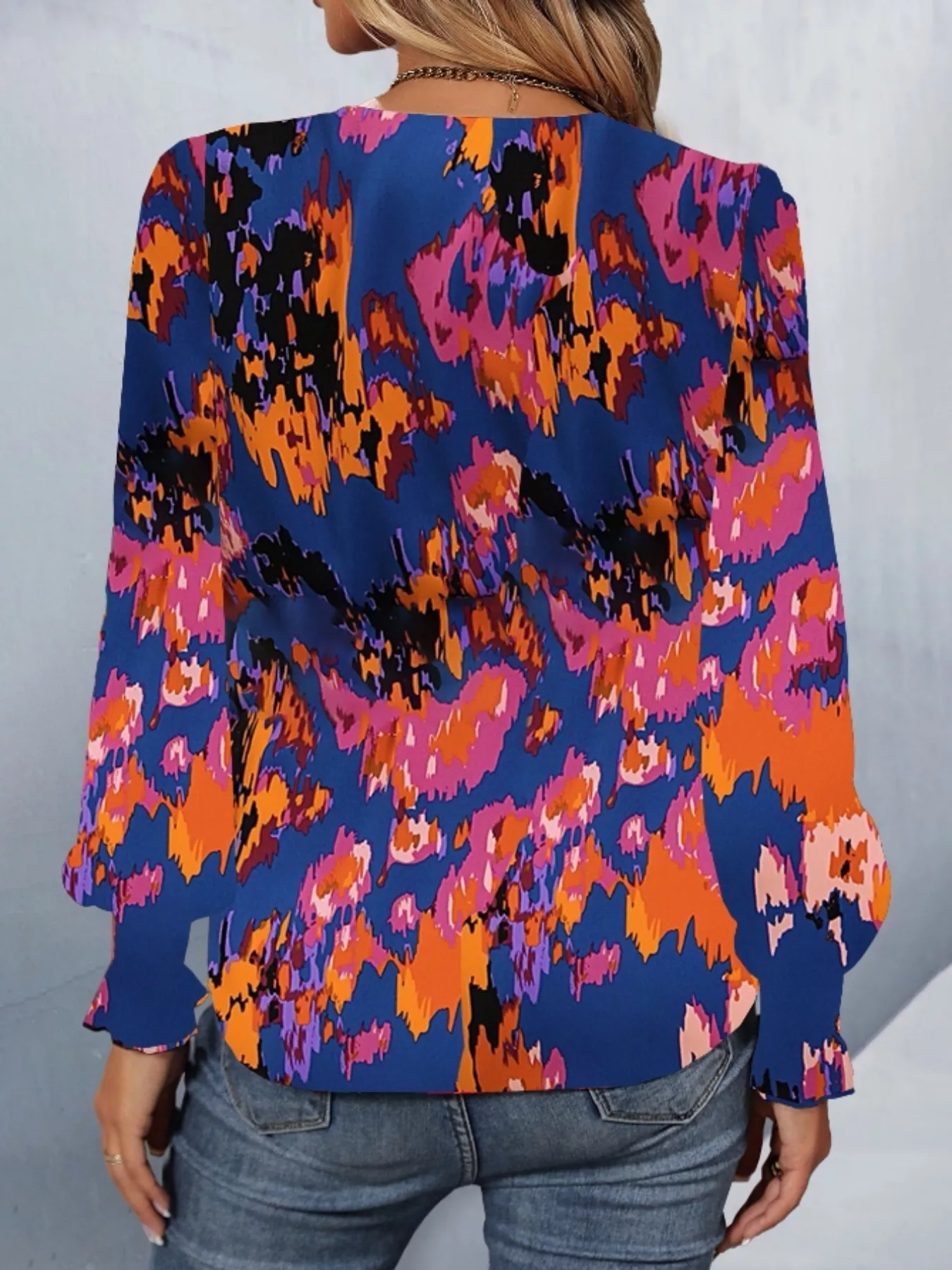 Printed Button Up Long Sleeve Shirt - Image 14