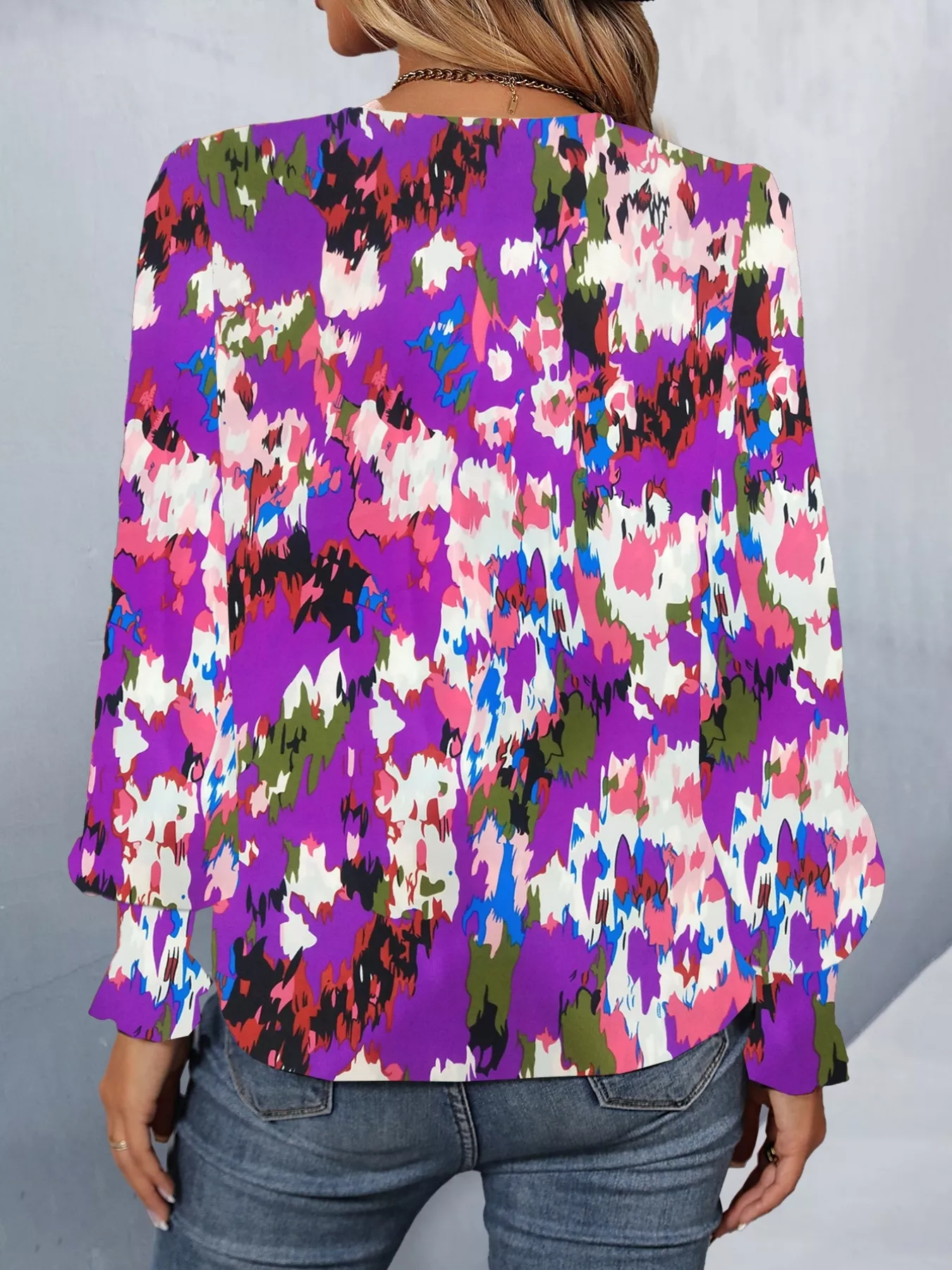 Printed Button Up Long Sleeve Shirt - Image 2