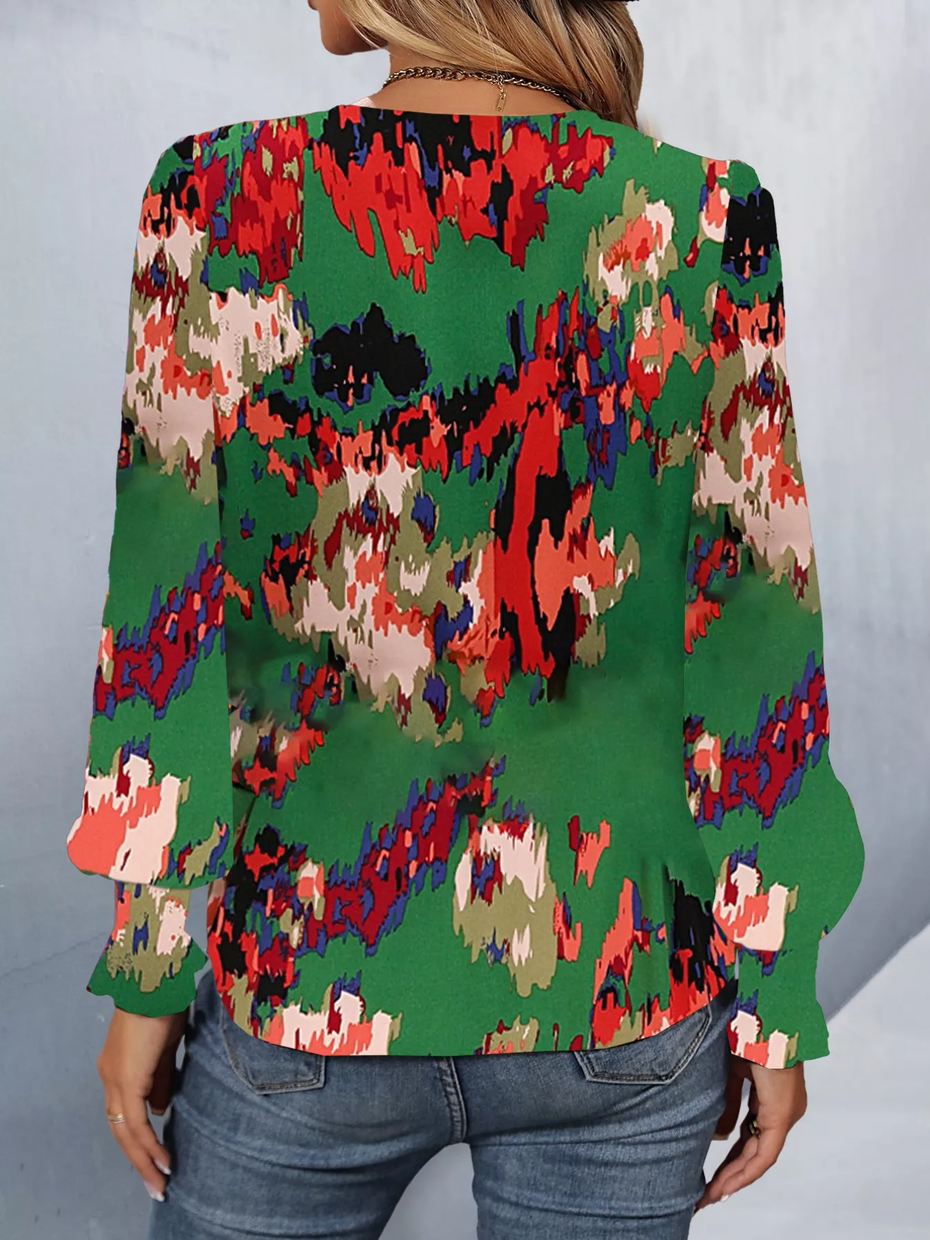 Printed Button Up Long Sleeve Shirt - Image 7