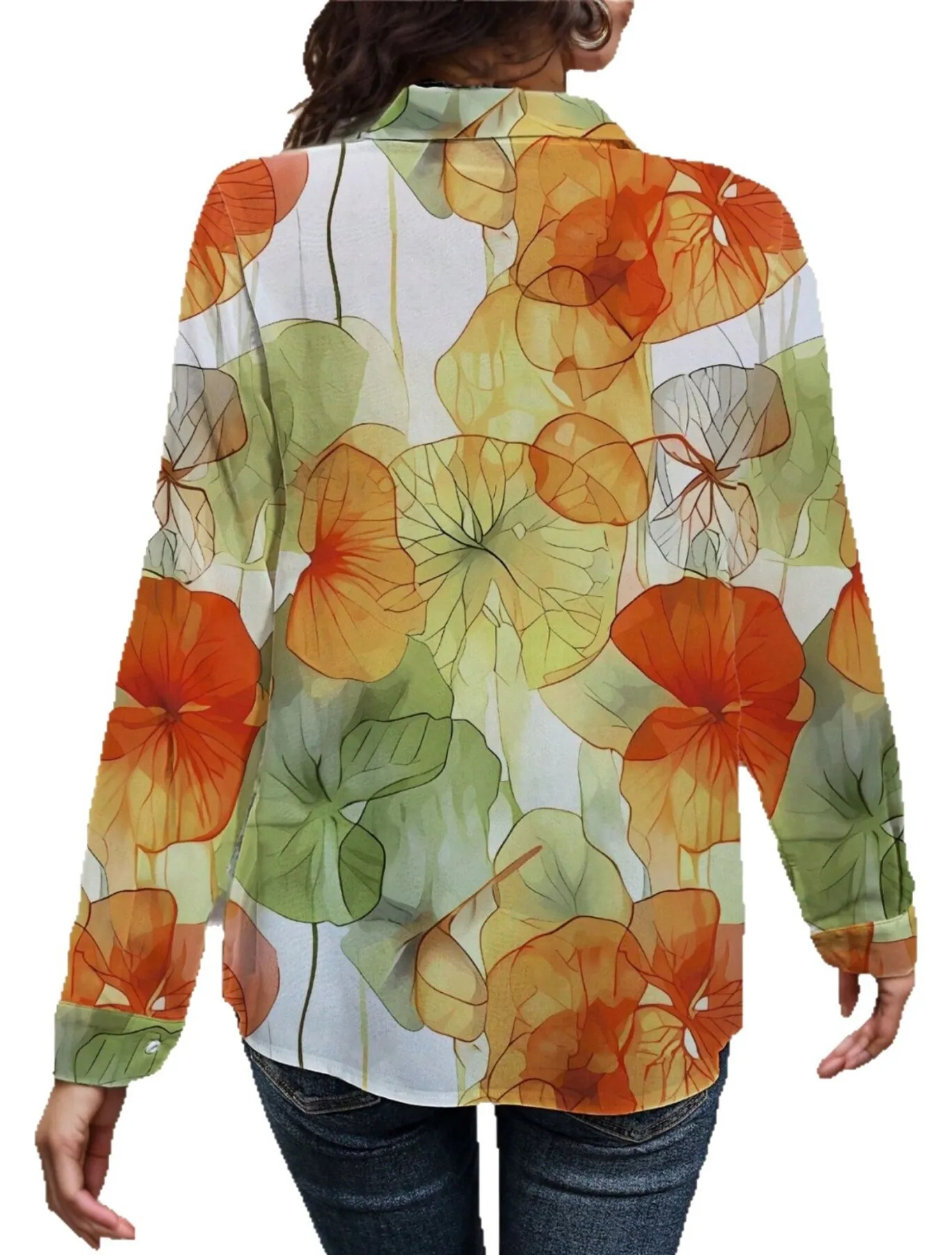 Printed Button Up Long Sleeve Shirt - Image 5