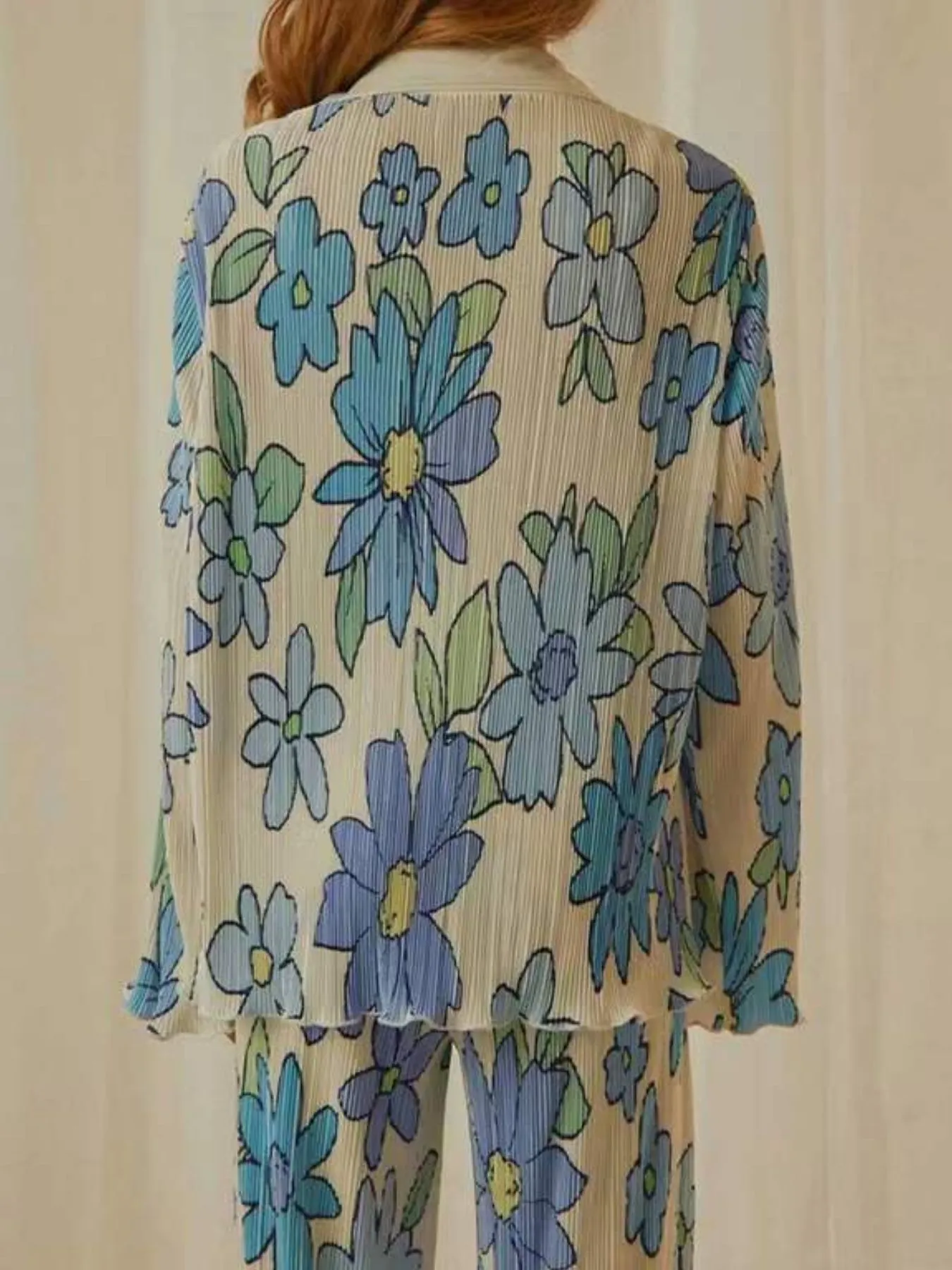 Printed Button Up Shirt and Pants Set - Image 16