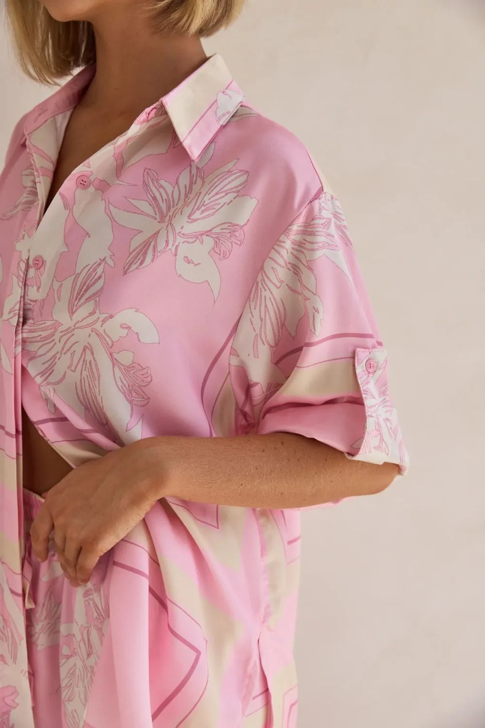 Printed Button Up Shirt and Pants Set - Image 23