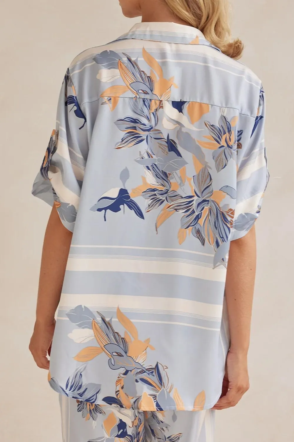 Printed Button Up Shirt and Pants Set - Image 7