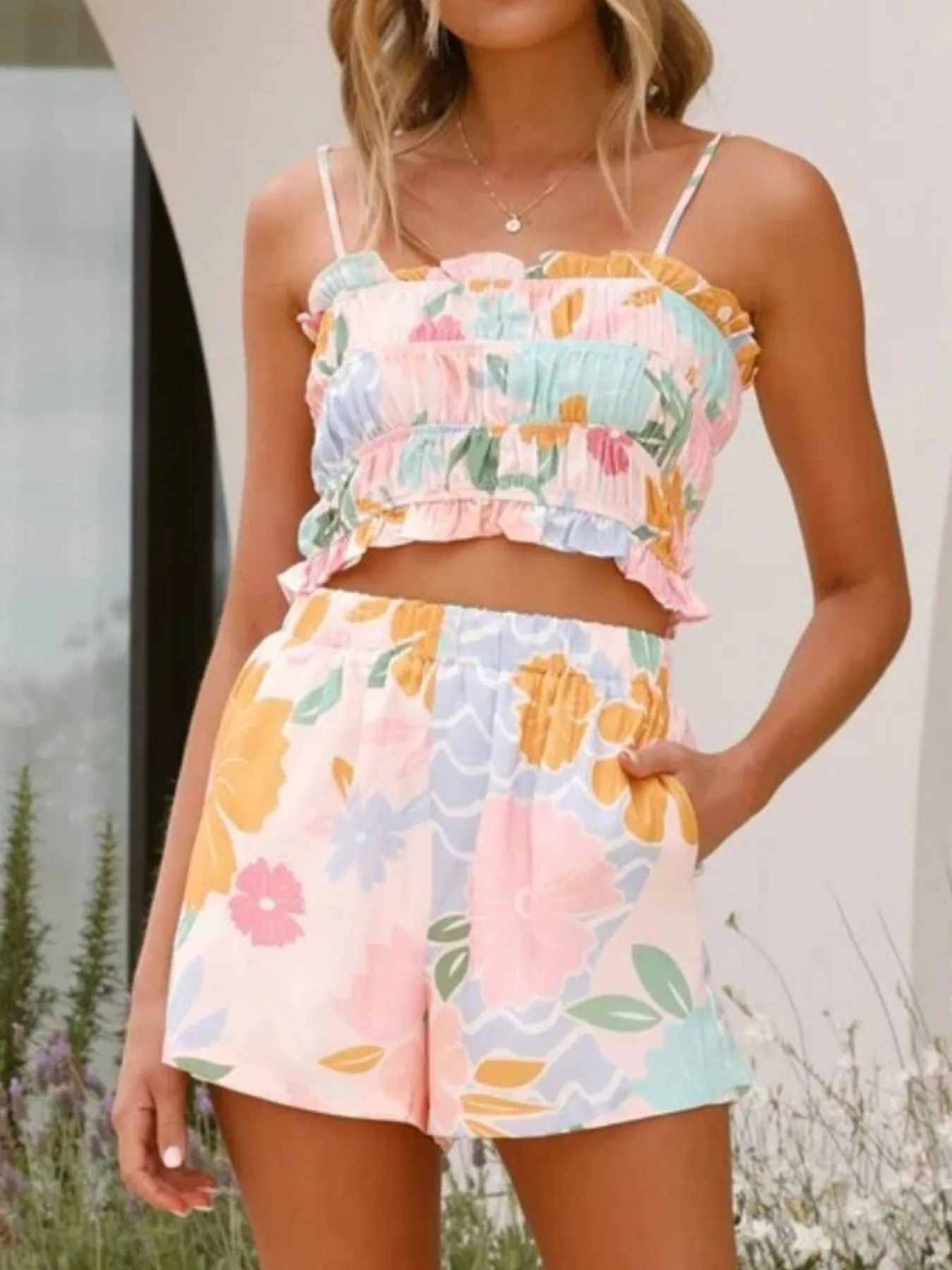 Printed Cami and Shorts Set - Image 5