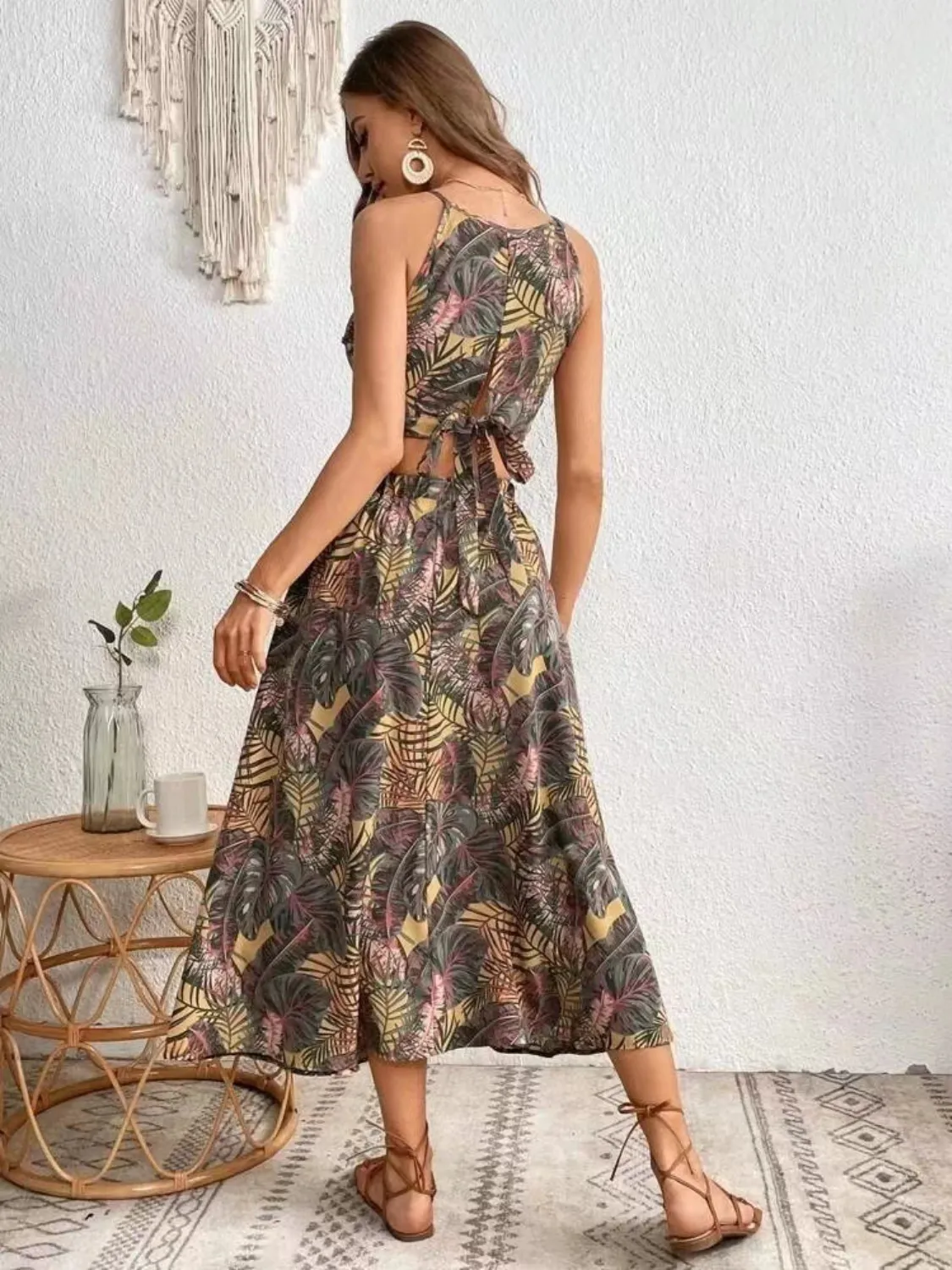 Printed Cami and Slit Skirt Set - Image 7
