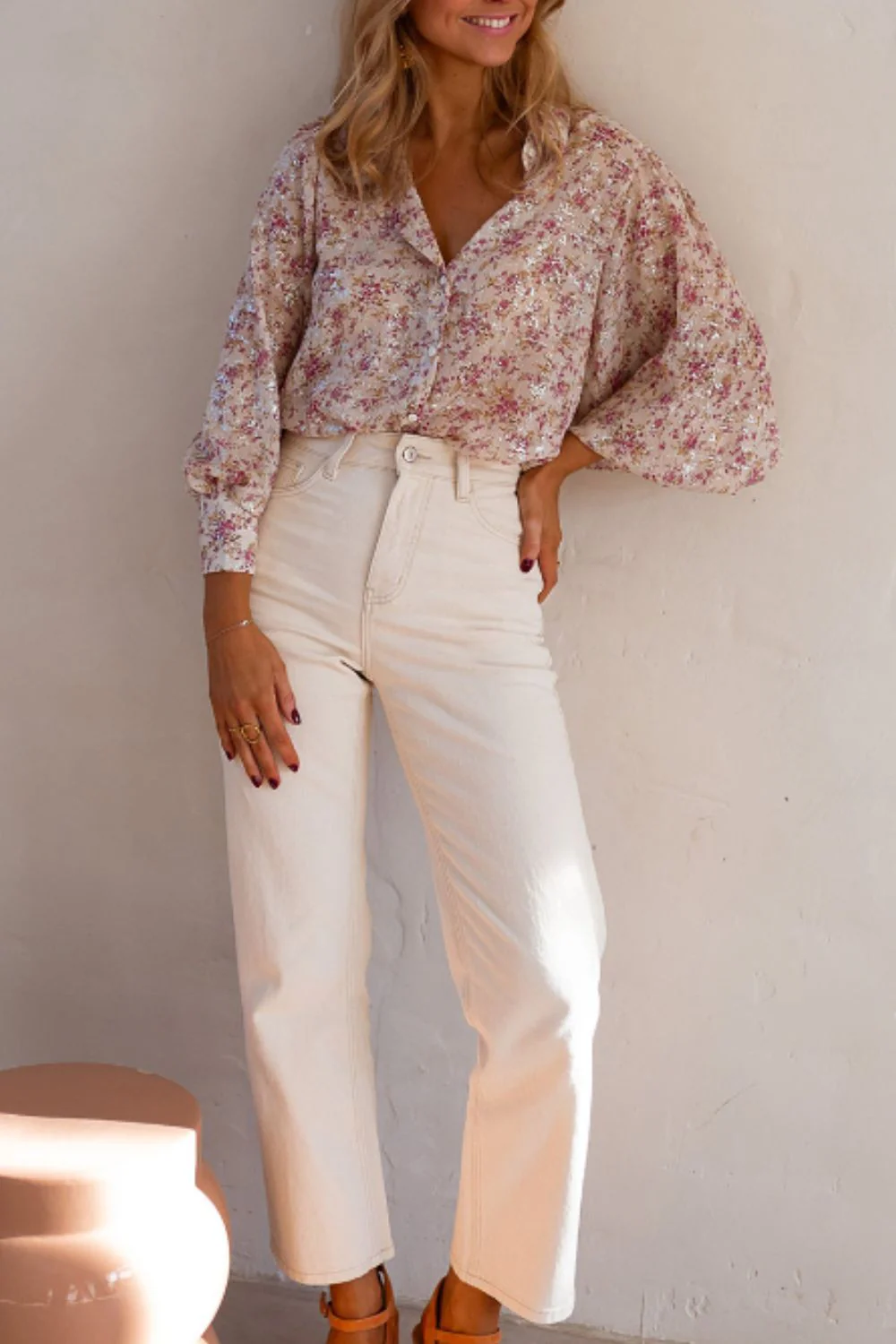 Printed Collared Neck Long Sleeve Shirt - Image 6