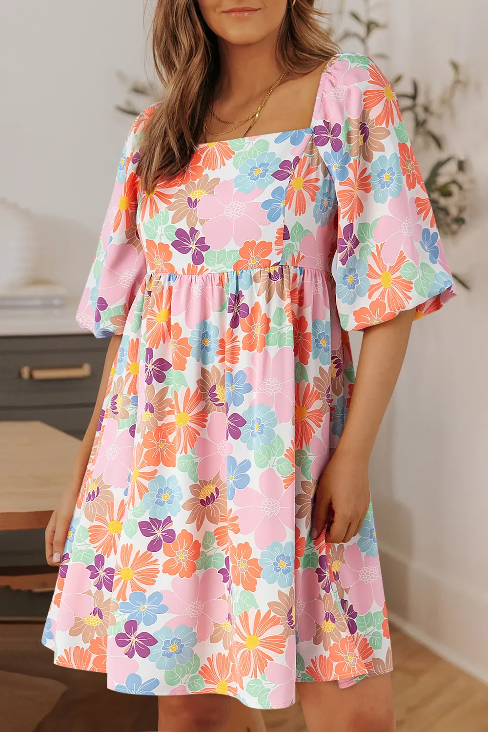 Printed Half Sleeve Mini Dress - Image 2