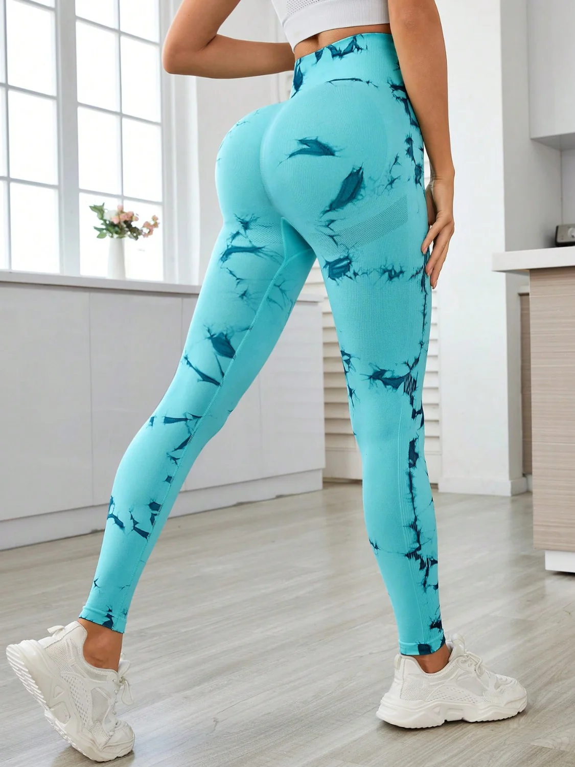 Printed High Waist Active Leggings - Image 2