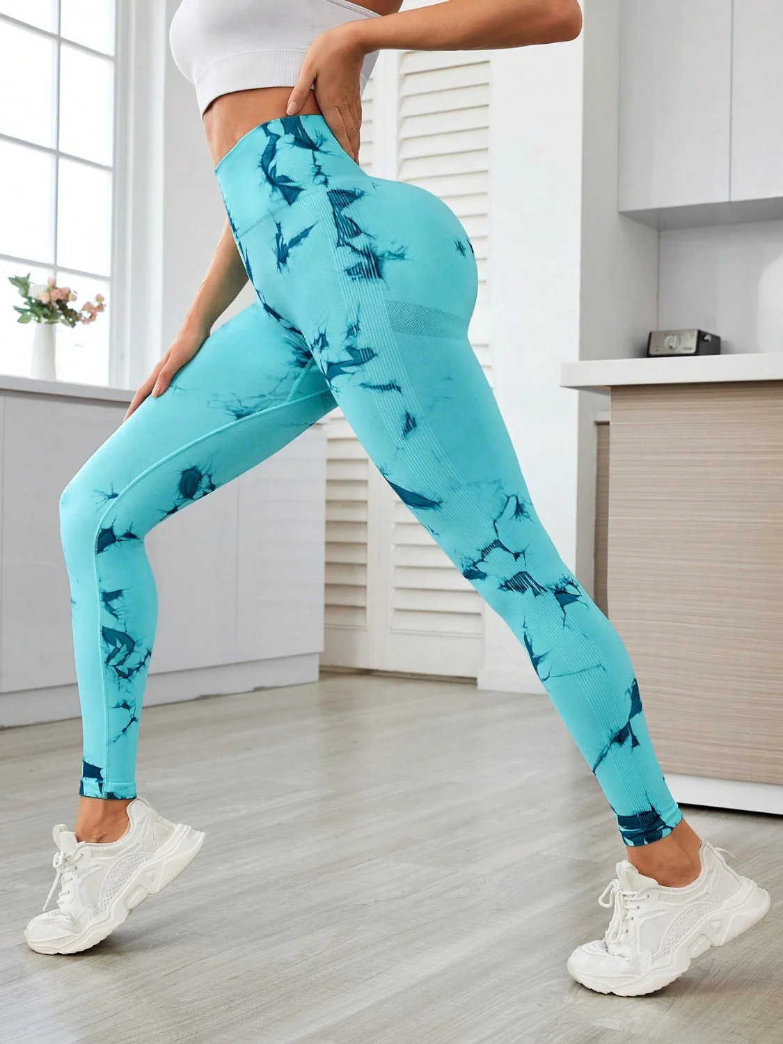 Printed High Waist Active Leggings - Image 4