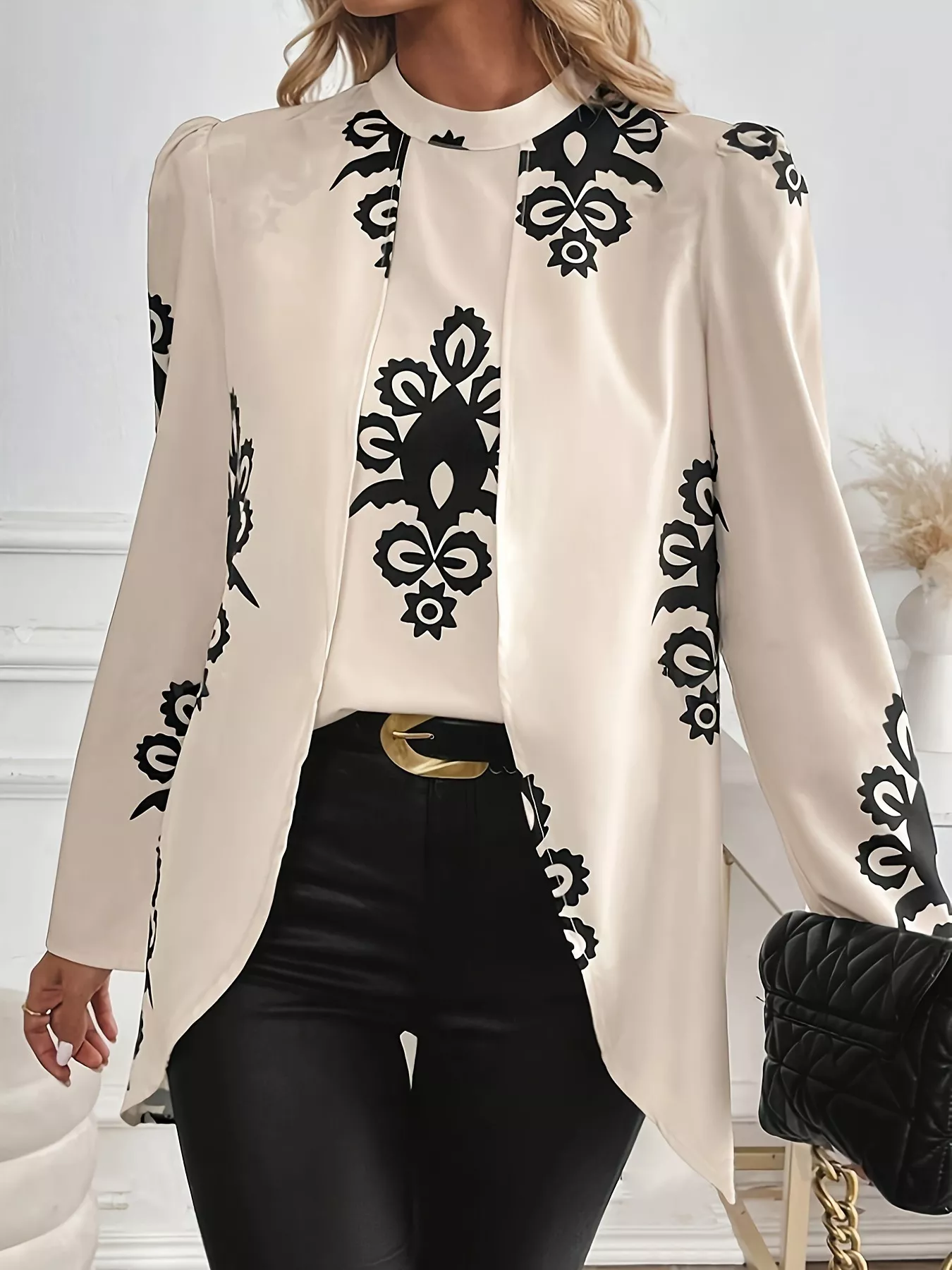 Printed Long Sleeve Blouse - Image 5
