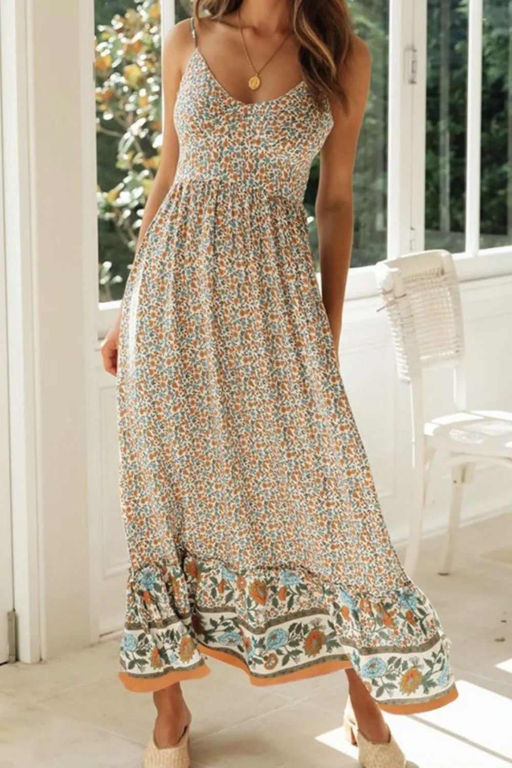 Printed Maxi Cami Dress - Image 9