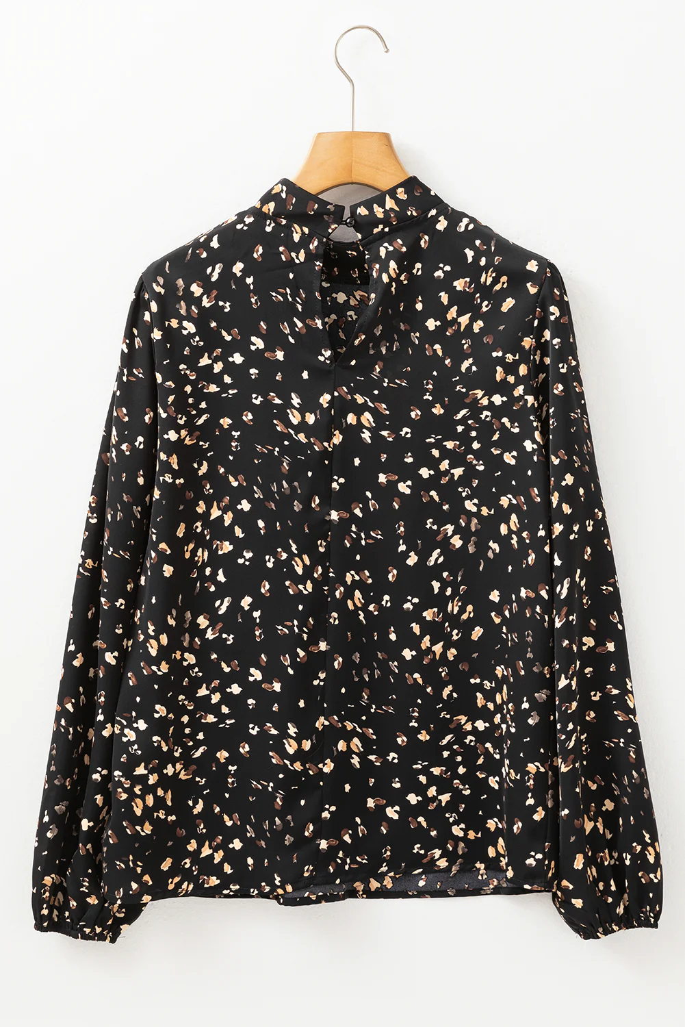 Printed Mock Neck Balloon Sleeve Blouse - Image 14