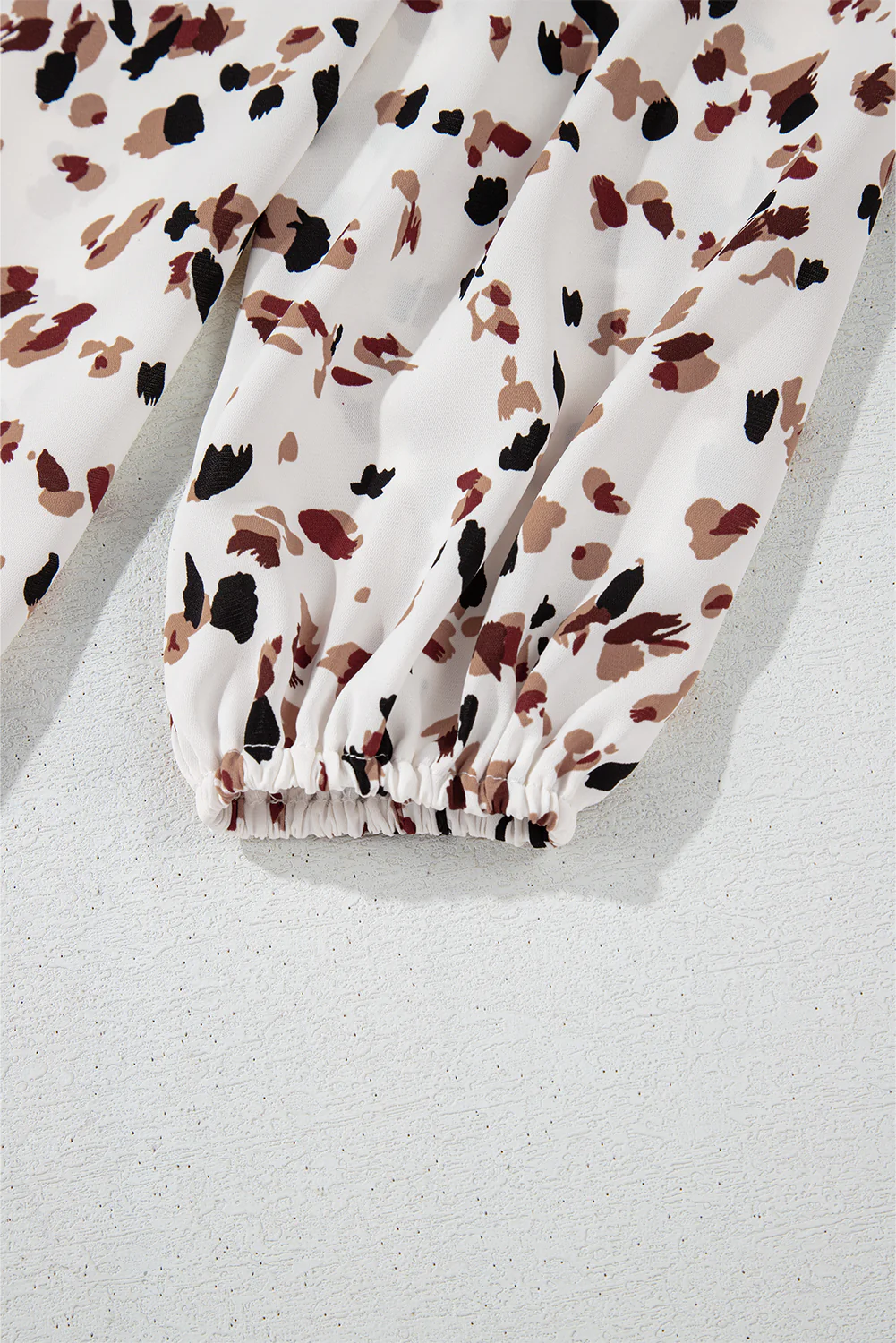Printed Mock Neck Balloon Sleeve Blouse - Image 8