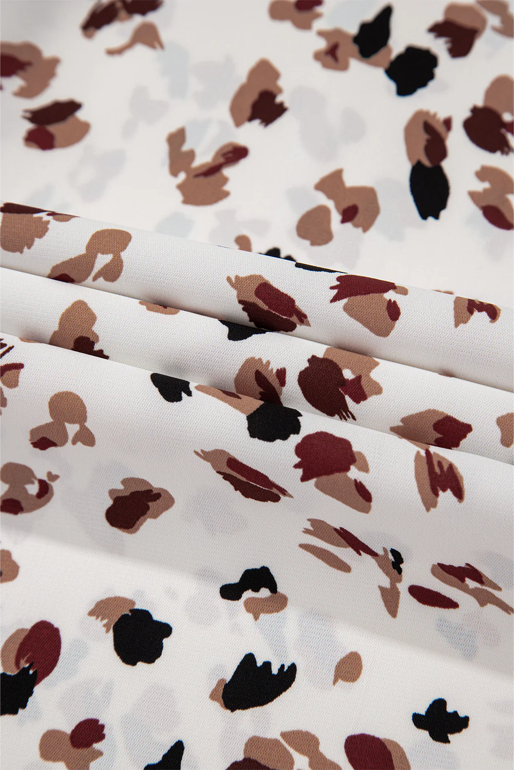 Printed Mock Neck Balloon Sleeve Blouse - Image 9