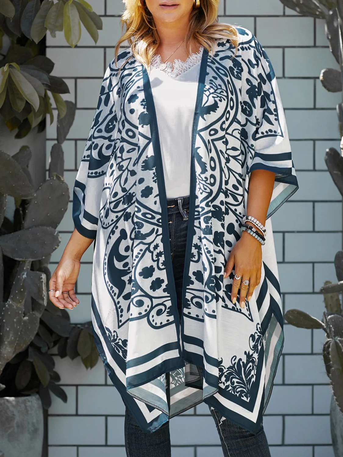 Printed Open Front Cover-Up - Image 3